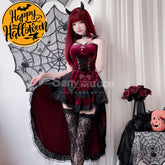 【In Stock】Halloween Cosplay Vampire Witch Gothic Black Dress Stage Performance Costume